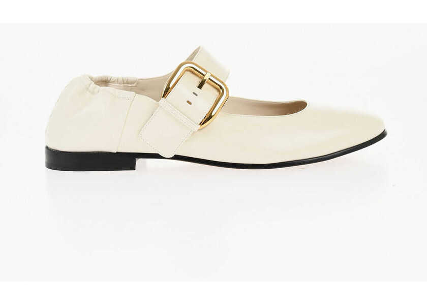 Balerini casual Bottega Veneta Mary Jane Astaire Ballet Flates Witrh Maxi Buckle White Femei (BM 18952657) 3