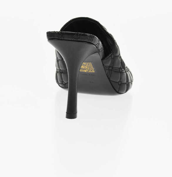 Saboti Burberry Quilted Leather Open Toe Mules 9Cm Black Femei (BM 18952684) 2