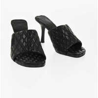 Saboti Quilted Leather Open Toe Mules 9Cm Femei