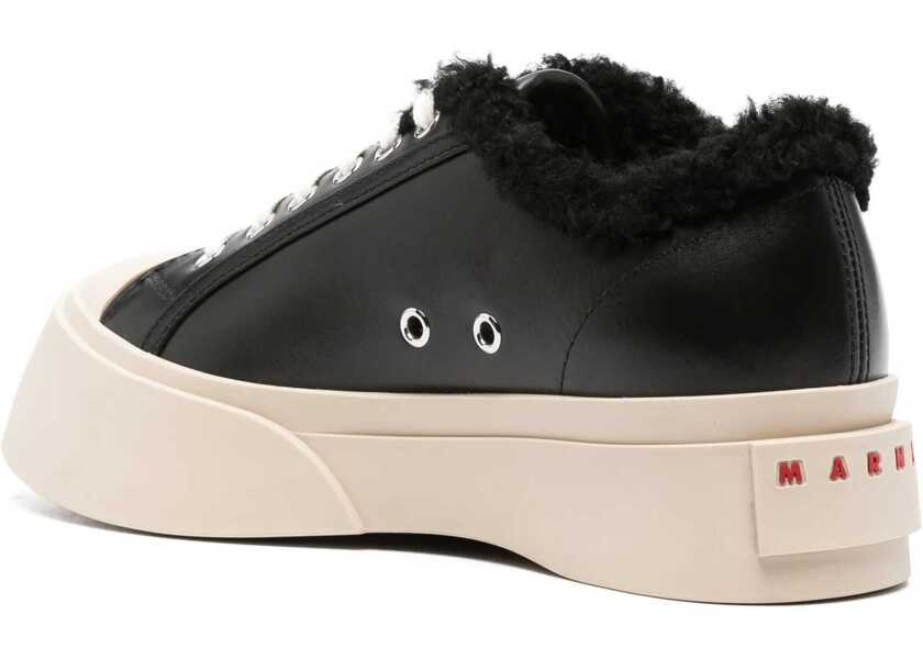 Sneakers Marni Leather Low-Top Sneakers With Shearling Lining Black Femei (BM 18952690) 3