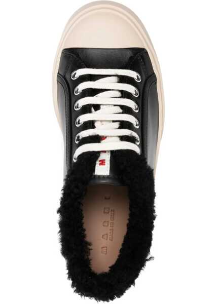 Sneakers Marni Leather Low-Top Sneakers With Shearling Lining Black Femei (BM 18952690) 4