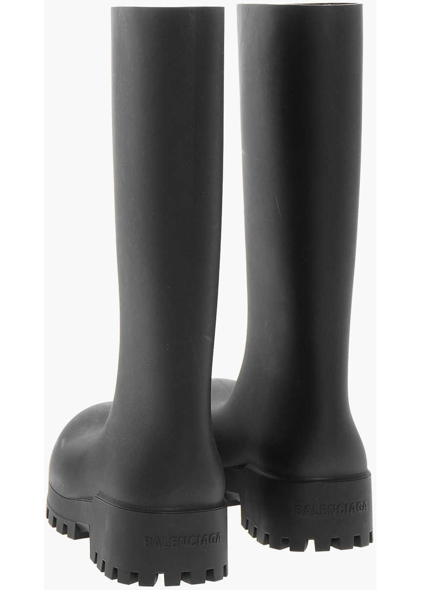 Botine Balenciaga Rubber Bulldozer Under The Knee Boots Black Femei (BM 18952699) 2