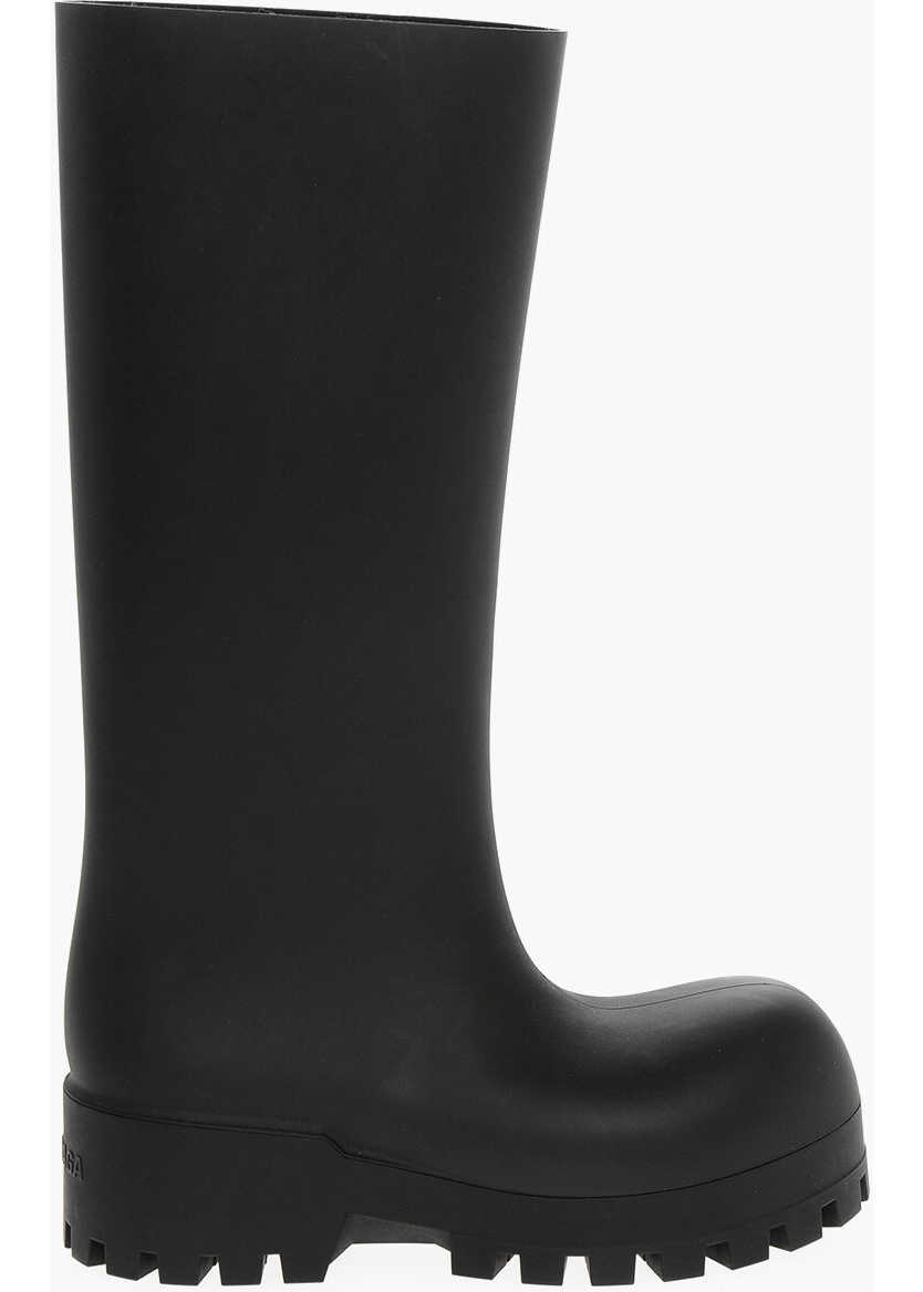 Botine Balenciaga Rubber Bulldozer Under The Knee Boots Black Femei (BM 18952699) 3