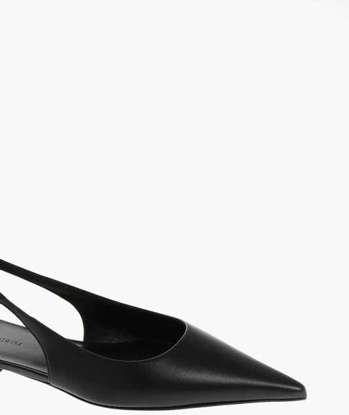 Balerini casual Magda Butrym Point Toe Leather Ballet Flats With Slingback Design Black Femei (BM 18952711) 4