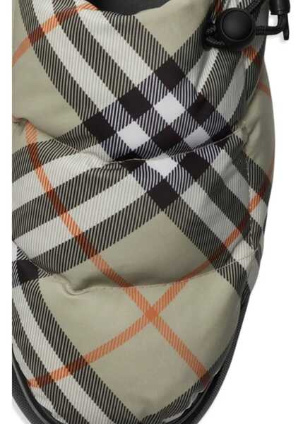 Saboti Burberry Tartan Patterned Puffy Quilted Mules Beige Barbati (BM 18952792) 2
