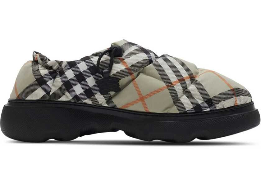 Saboti Burberry Tartan Patterned Puffy Quilted Mules Beige Barbati (BM 18952792) 1