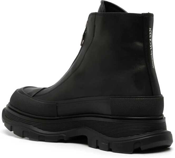 Botine Alexander McQueen Leather Zip-Up Booties With Chunky Sole Black Femei (BM 18952804) 3