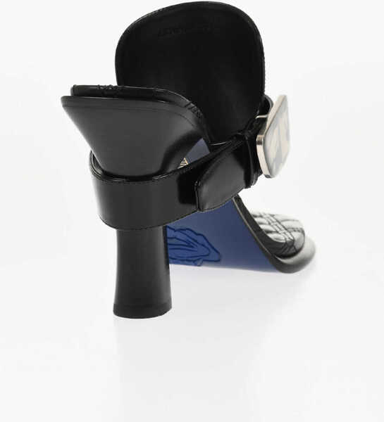 Sandale cu toc Burberry Leather Thong Sandals With Buckle 10Cm Black Femei (BM 18952807) 2