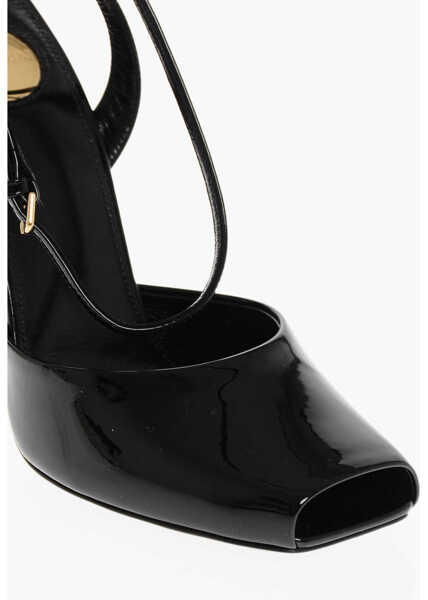 Sandale cu toc Saint Laurent Patent Leather Sandals With Ankle Strap 11Cm Black Femei (BM 18952840) 4