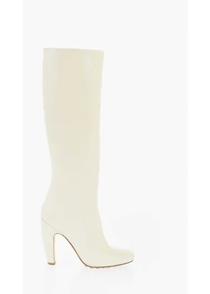 Cizme lungi Bottega Veneta Leather Knee-Length Boots With Cuir Sole 11Cm White Femei (BM 18952843) 3