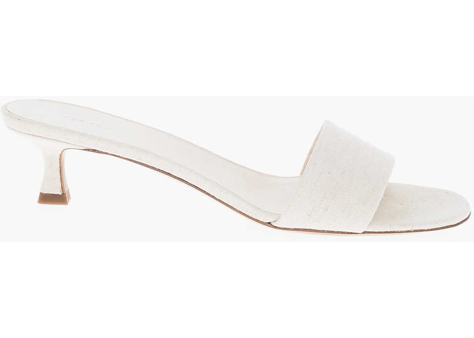 Sandale fara toc THE ROW Canvas Combo Sandals 4Cm White Femei (BM 18952876) 3