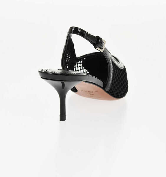 Pantofi stiletto Alaa Mesh Slingbacks With Patent Leather Details 5Cm Black Femei (BM 18952879) 2