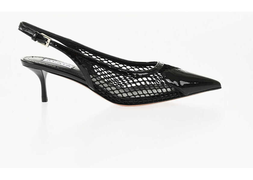 Pantofi stiletto Alaa Mesh Slingbacks With Patent Leather Details 5Cm Black Femei (BM 18952879) 3