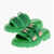 Bottega Veneta Nylon Flash Sliders With Safety Buckle Green