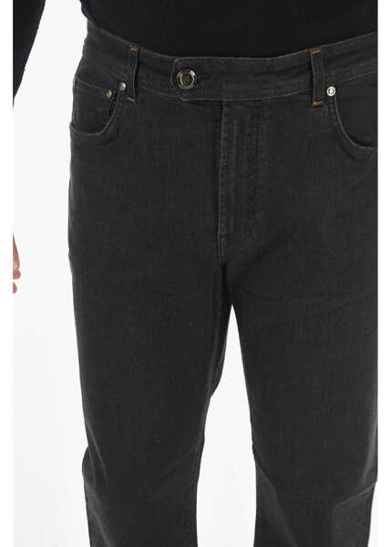 Blugi drepti CORNELIANI Id Dark Washed Stretch Denim Jeans 17Cm Black Barbati (BM 18952888) 3