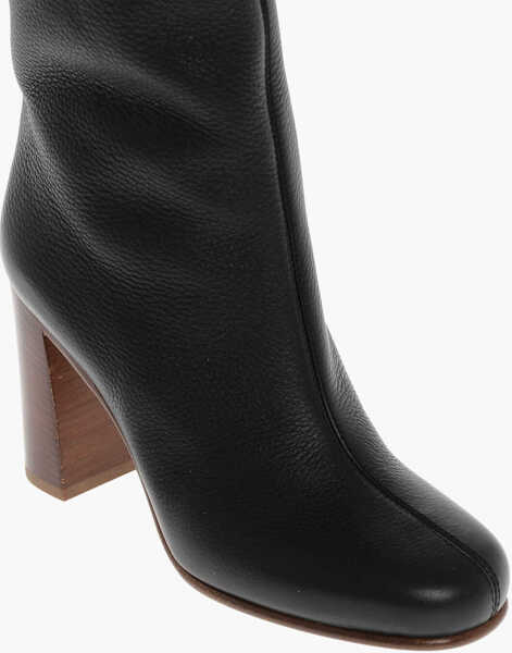 Cizme lungi Khaite Textured Leather Willow Under The Knee Boots 10Cm Black Femei (BM 18952903) 4