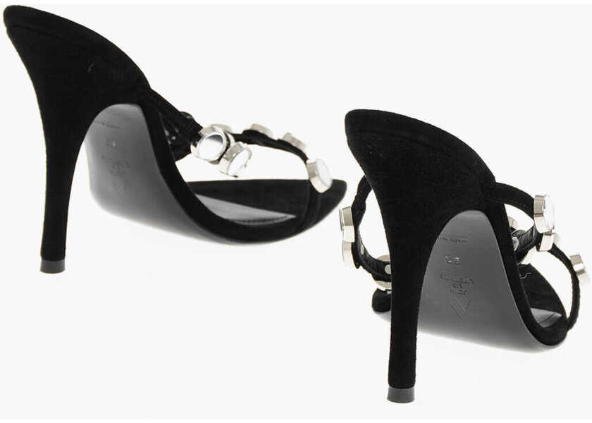 Sandale cu toc THE ATTICO Suede Venus Sandals With Rhinestones 10Cm Black Femei (BM 18952969) 2