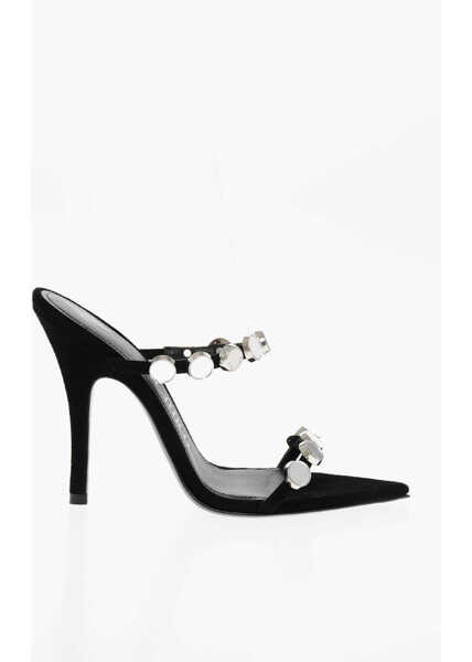 Sandale cu toc THE ATTICO Suede Venus Sandals With Rhinestones 10Cm Black Femei (BM 18952969) 3