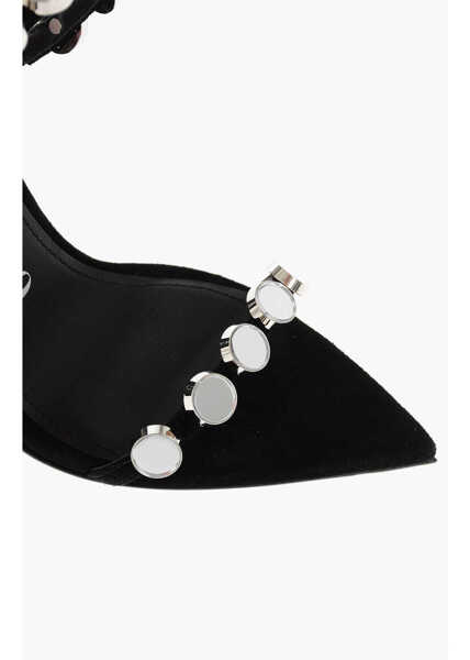 Sandale cu toc THE ATTICO Suede Venus Sandals With Rhinestones 10Cm Black Femei (BM 18952969) 4