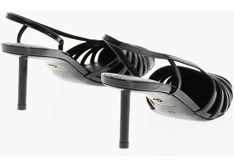 Pantofi stiletto Salvatore Ferragamo Patent Leather Edyna Slingbacks With Stiletto Heel 6Cm Black Femei (BM 18952978) 2