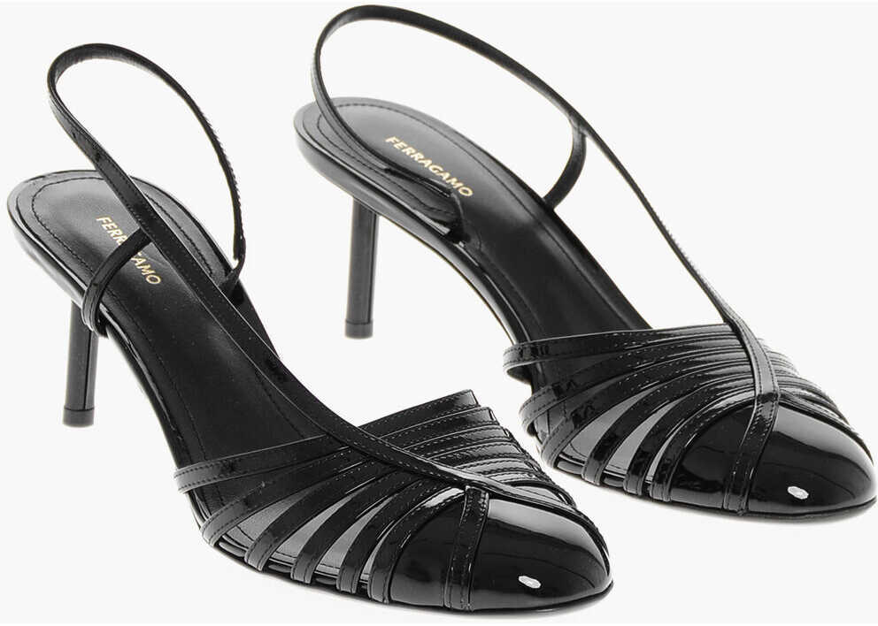 Pantofi stiletto Salvatore Ferragamo Patent Leather Edyna Slingbacks With Stiletto Heel 6Cm Black Femei (BM 18952978) 1