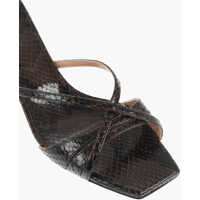 Saboti Dama - Saboti DACCORI Embossed Leather Lust Mules With Python Finish 5Cm Brown Femei (BM 18952987) - B-mall.ro