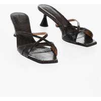 Saboti Embossed Leather Lust Mules With Python Finish 5Cm Femei