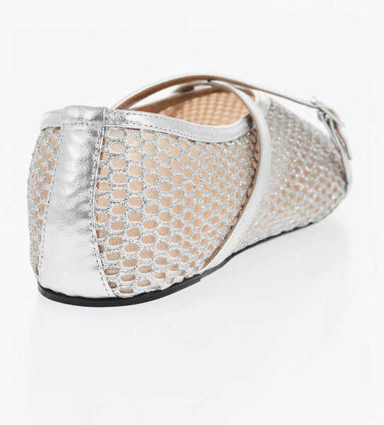 Balerini casual DACCORI Mesh Bambi Ballet Flats With Criss Cross Strap Silver Femei (BM 18952993) 2