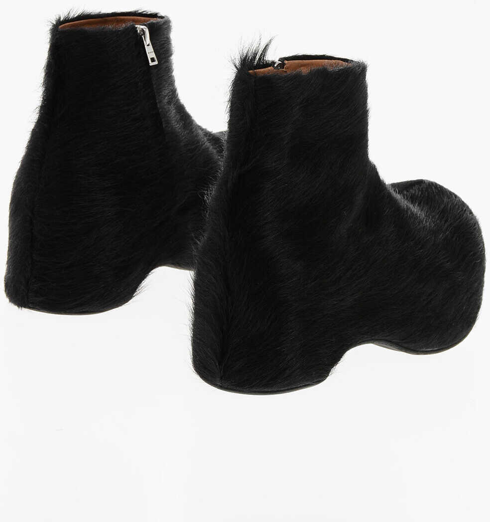 Botine Marni Fur Booties With Inner Zip Black Femei (BM 18953017) 2