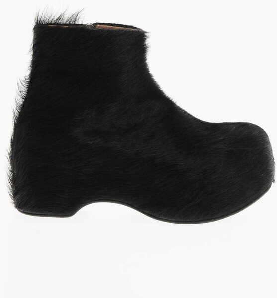 Botine Marni Fur Booties With Inner Zip Black Femei (BM 18953017) 3