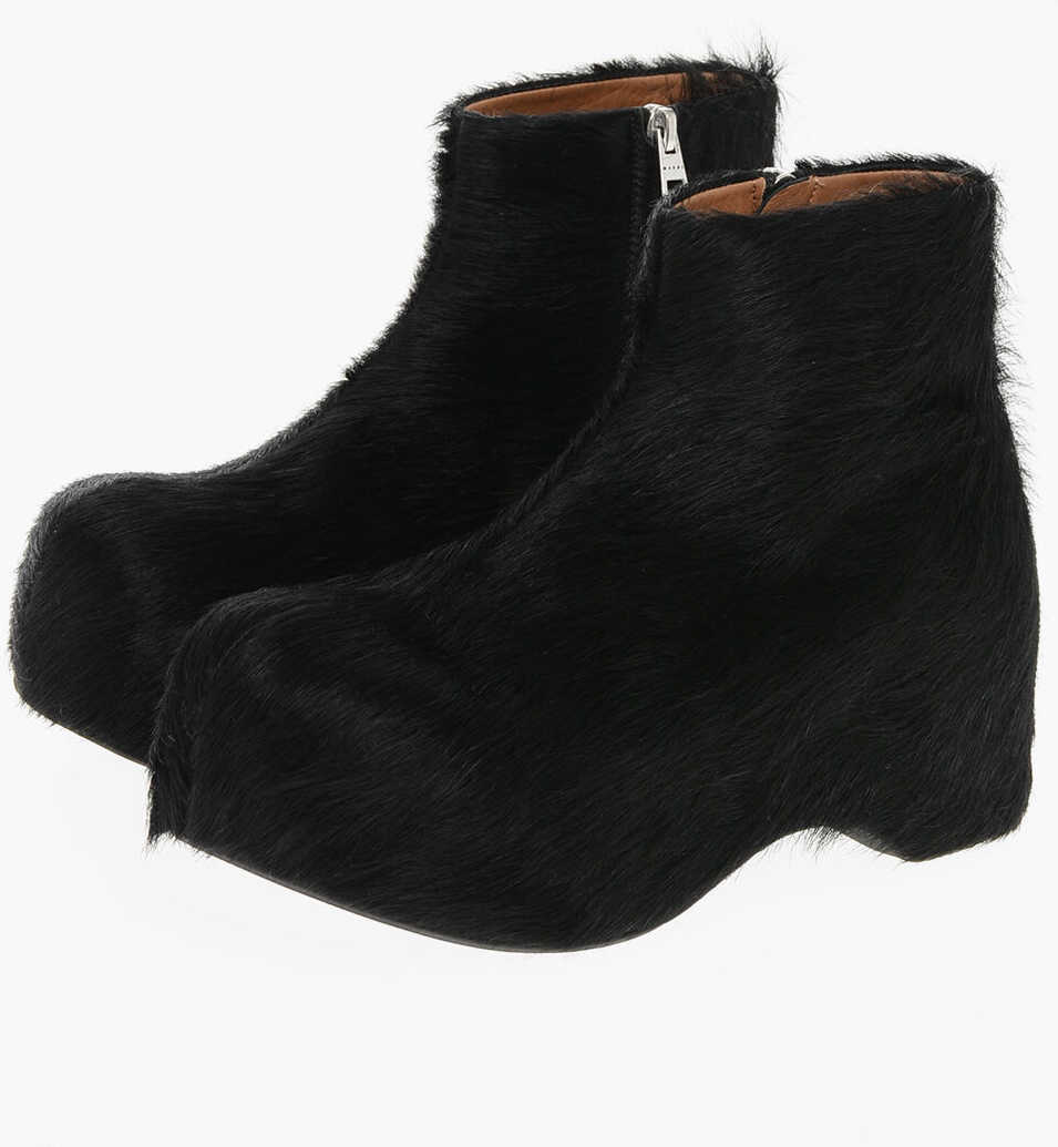 Botine Marni Fur Booties With Inner Zip Black Femei (BM 18953017) 1