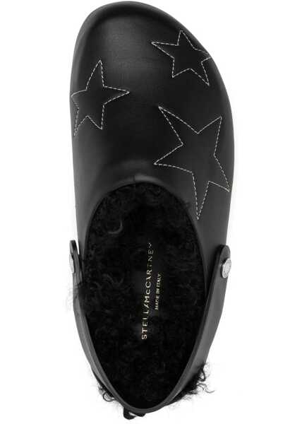 Papuci Stella McCartney Eco-Leather Elyse Mules With Embroideries Black Femei (BM 18953029) 4