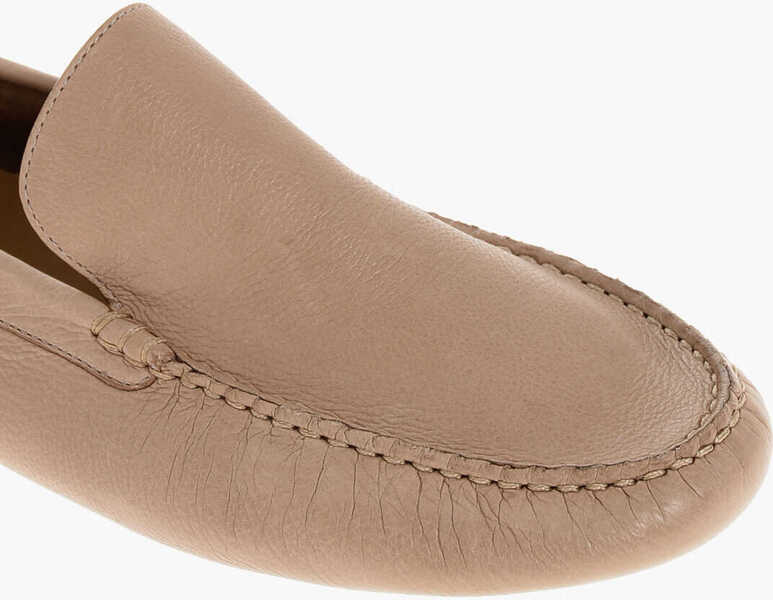 Mocasini THE ROW Leather Lucca Loafers Beige Femei (BM 18953044) 4