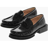 Mocasini Eco-Patent Leather Loafers With Front Logo Femei