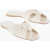 THE ROW Leather Knot Sliders With Woven Design White
