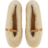 Balerini casual Dama - Balerini casual Salvatore Ferragamo Shearling Noella Mary Jane Ballet Flats White Femei (BM 18953536) - B-mall.ro