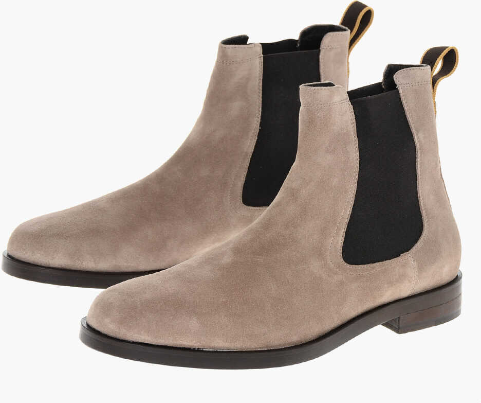 Ghete Moorer Suede Borgoni Chelsea Booties Beige Barbati (BM 18953551) 1