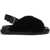 Marni Shearling Fussbett Slingback Sandals Black