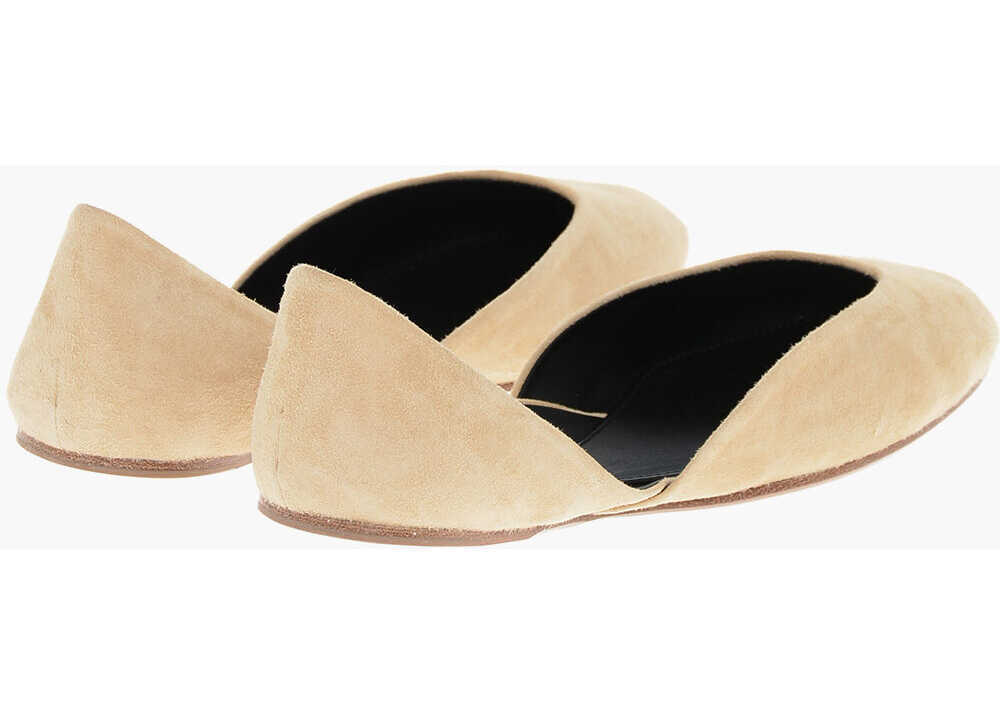 Balerini casual THE ROW Suede Gemma Ballet Flats Beige Femei (BM 18953575) 2