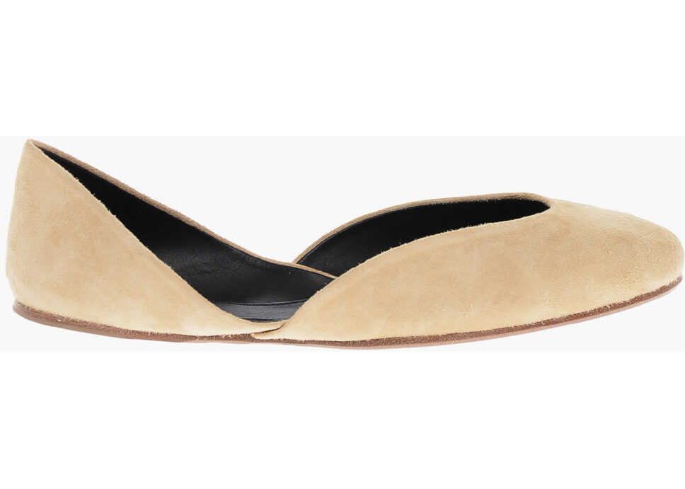 Balerini casual THE ROW Suede Gemma Ballet Flats Beige Femei (BM 18953575) 3