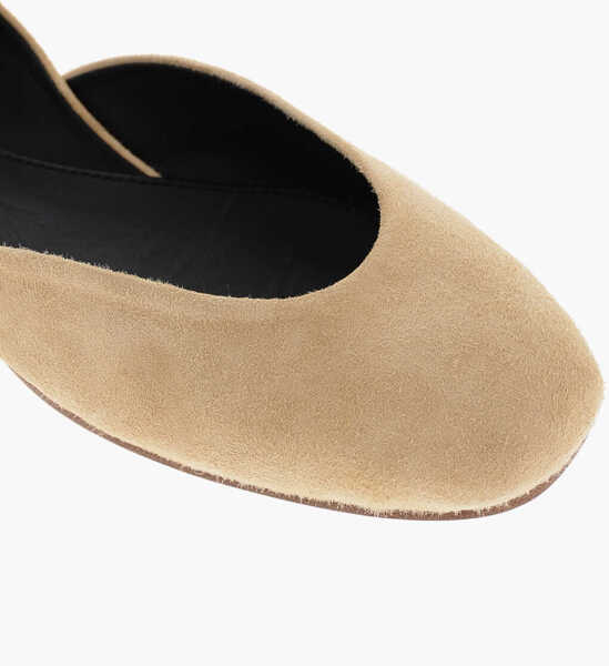 Balerini casual THE ROW Suede Gemma Ballet Flats Beige Femei (BM 18953575) 4