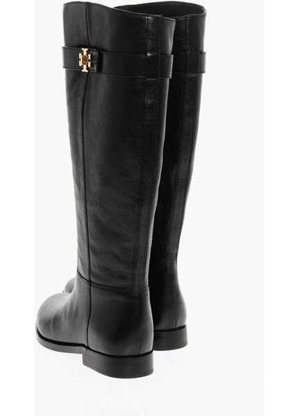 Botine Tory Burch Leather T-Lock Boots With Strap Black Femei (BM 18953590) 2