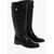 Tory Burch Leather T-Lock Boots With Strap Black