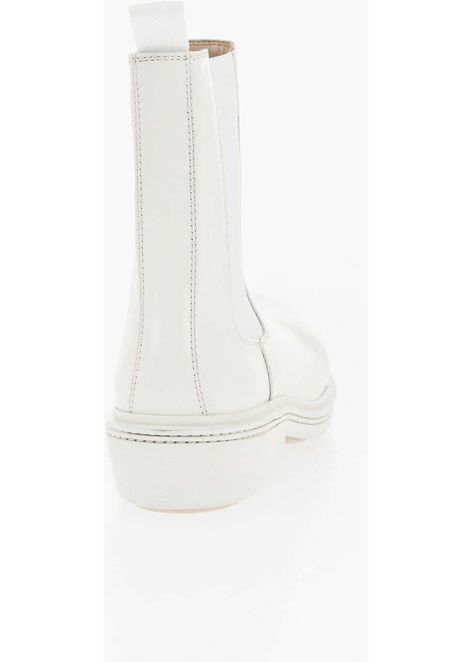 Botine Bottega Veneta Leather Fireman Chelsea Booties White Femei (BM 18953605) 2