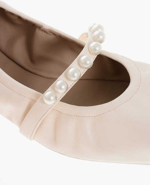 Balerini casual Stuart Weitzman Mary Jane Goldie Ballet Flats With Decorative Pearls White Femei (BM 18953614) 4