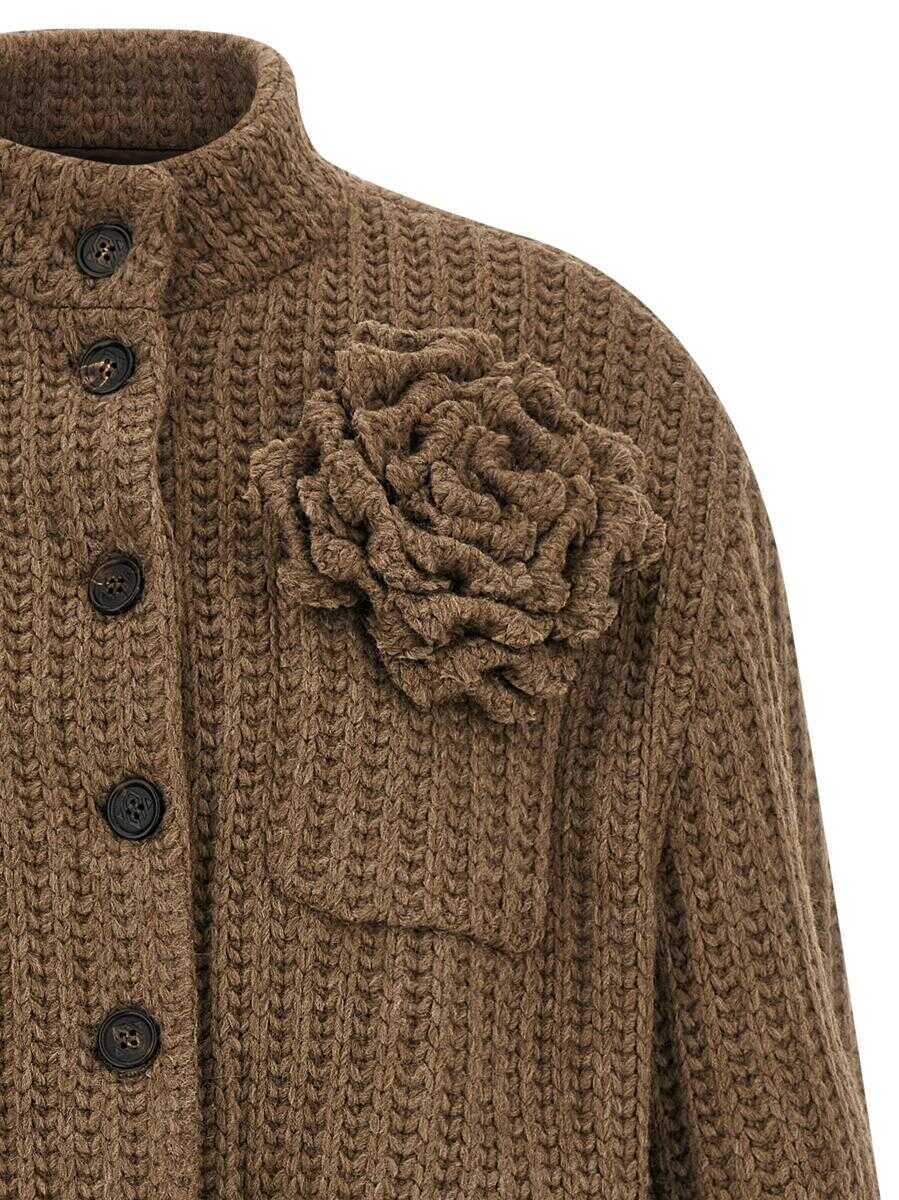 Geci GIUSEPPE DI MORABITO Giuseppe Di Morabito Wool Bomber Jacket BROWN Femei (BM 18953757) 3