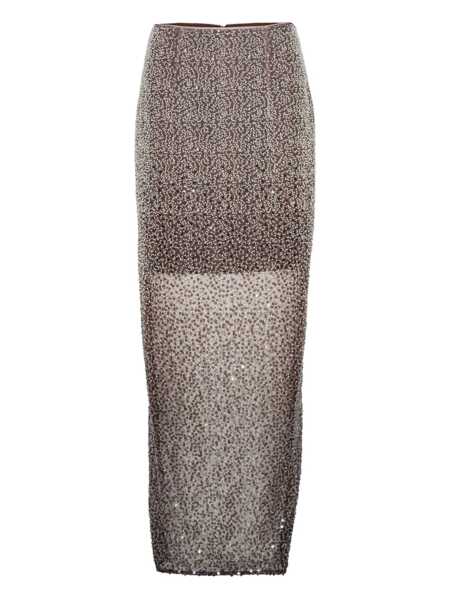Fuste ROTATE Birger Christensen Rotate Birger Christensen Beaded Maxi Skirt BROWN Femei (BM 18954063) 1