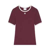 Tricouri Courrèges 'Signature Contrast' T-Shirt Femei