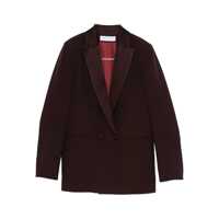 Sacouri Raquel Diniz Burgundy Double-Breasted Blazer Femei