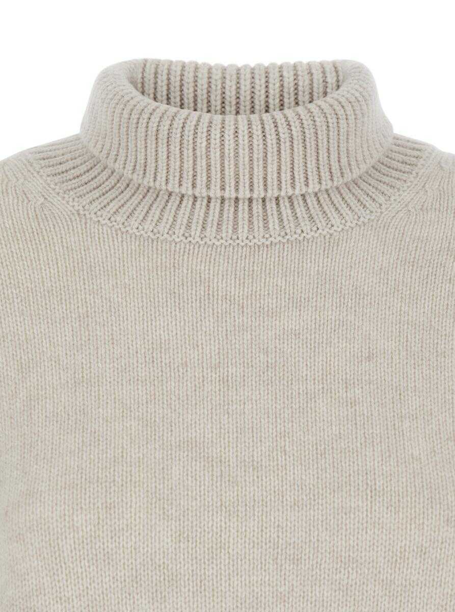 Pulovere Lisa Yang Heidi White Turtleneck Knit Sweater In Cashmere Woman WHITE Femei (BM 18954732) 3